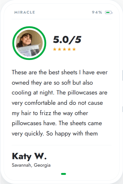 Miracle Sheets user Katy W.